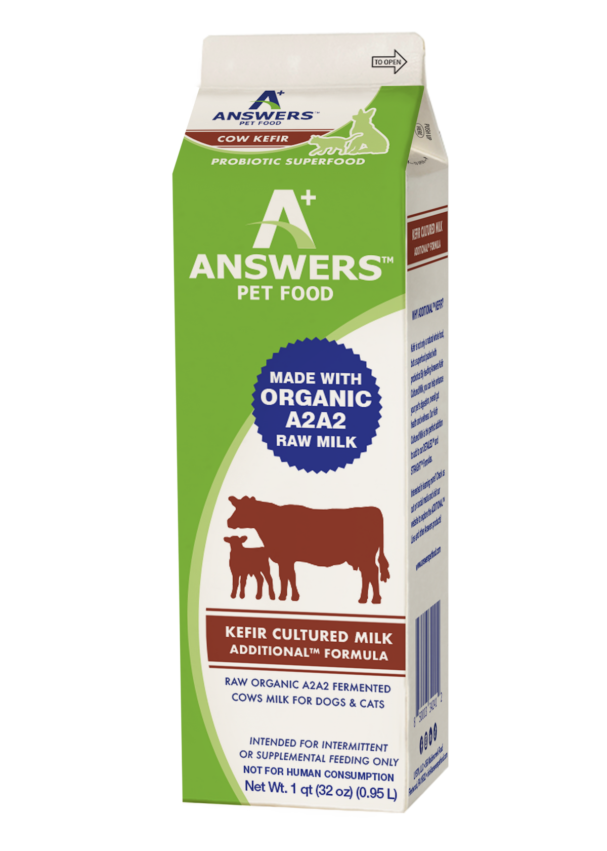 Answers Dog &amp; Cat Frozen Raw Cow Milk Kefir