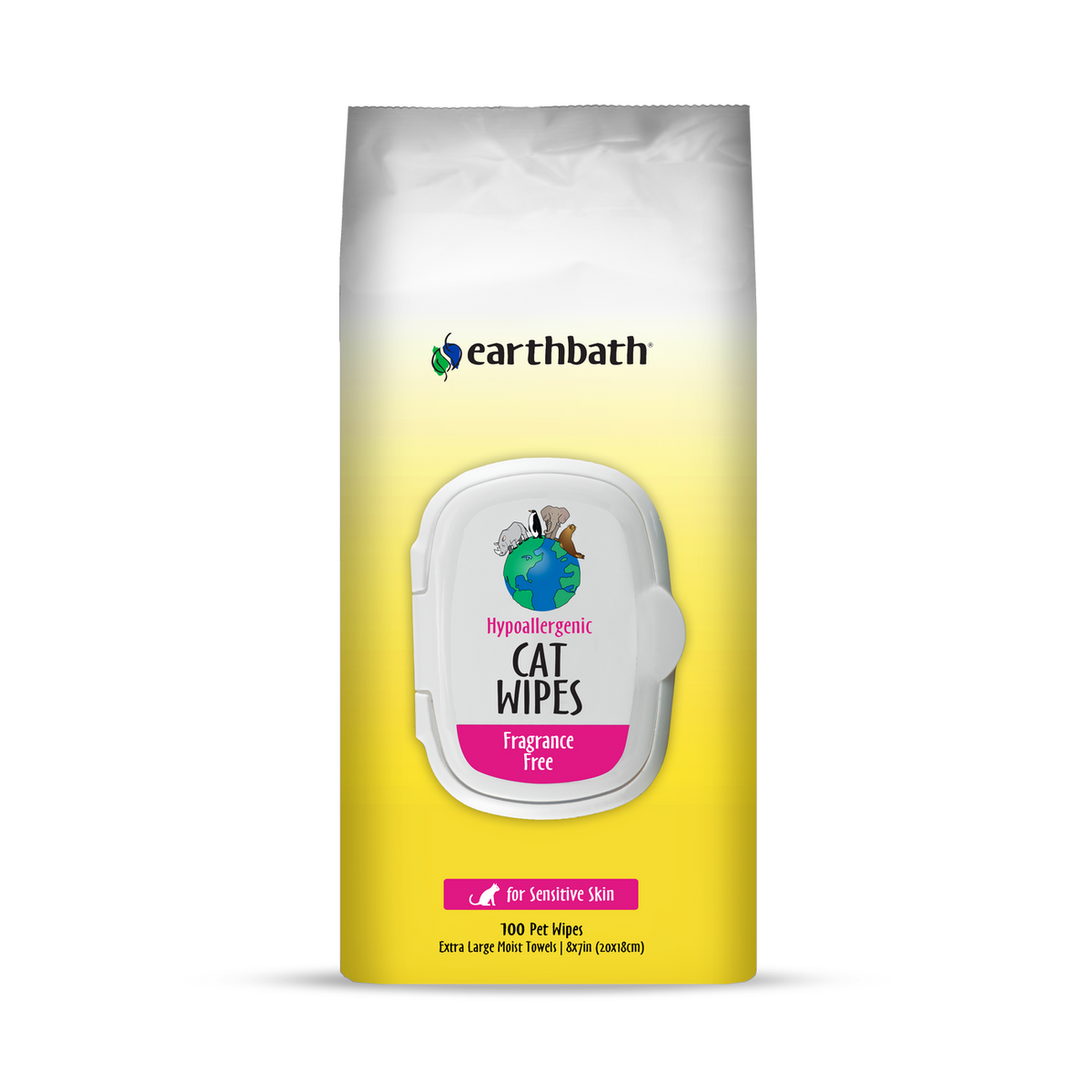 Earthbath Cat Hypoallergenic Wipes Fragrance Free