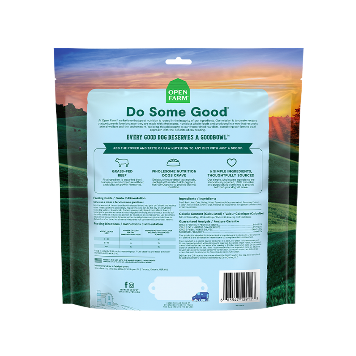 Open Farm Good Bowl Freeze-Dried Raw Grass-Fed Beef Dog Food Topper