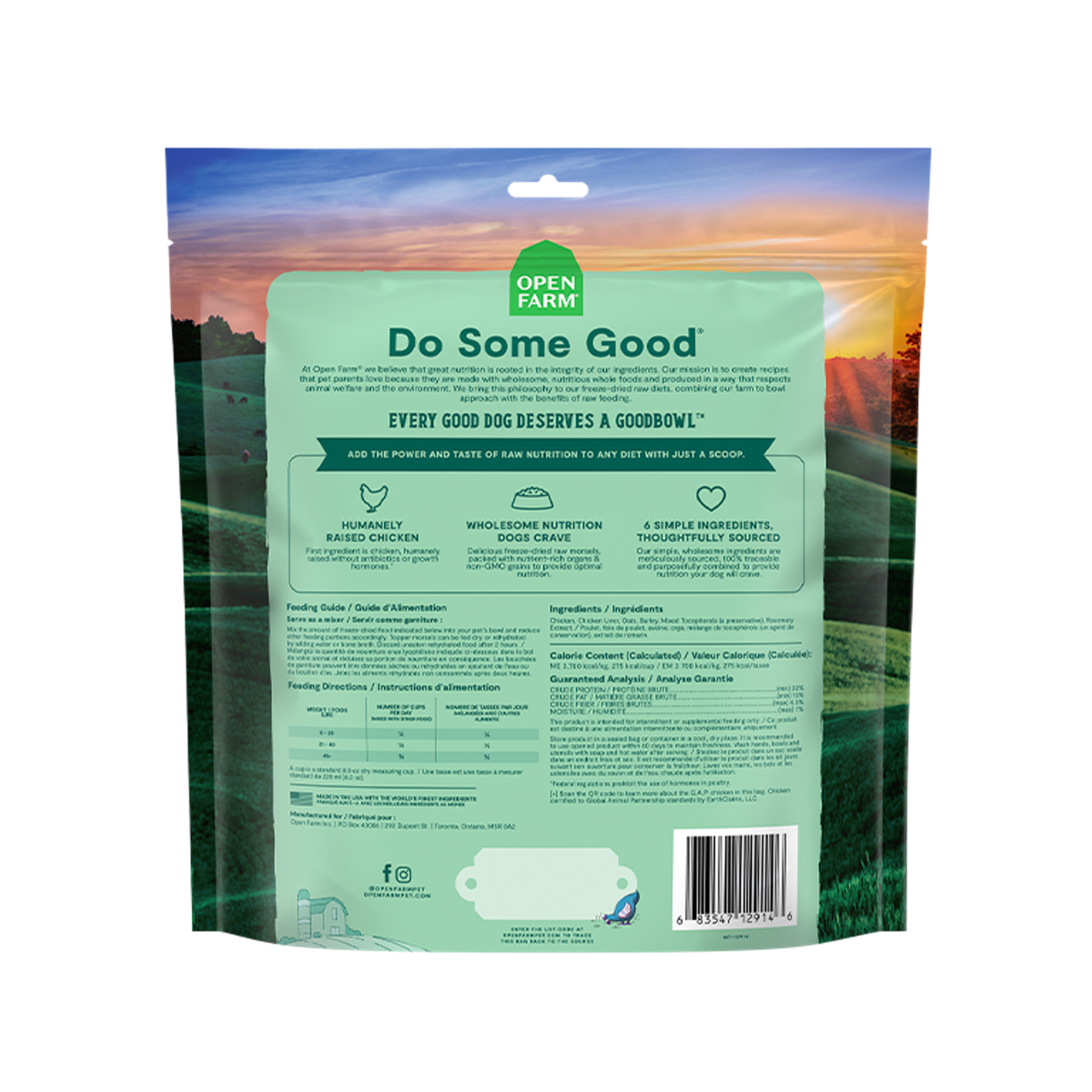 Open Farm Good Bowl Freeze-Dried Raw Harvest Chicken Dog Food Topper