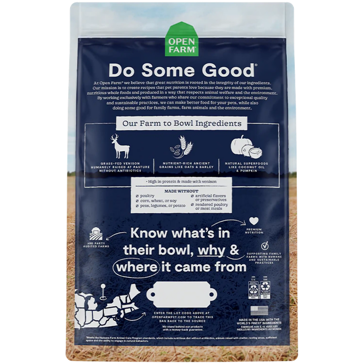 Open Farm New Zealand Venison &amp; Ancient Grains Dog Food