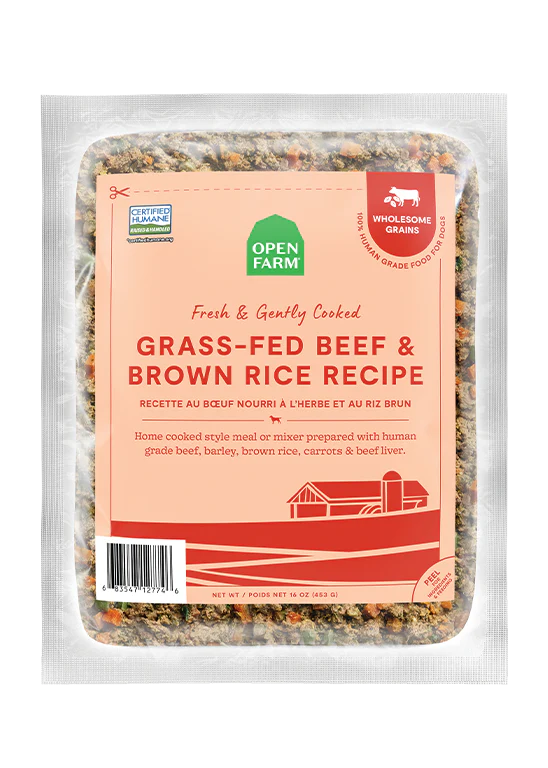 Open Farm Gently Cooked Grass-Fed Beef &amp; Brown Rice Frozen Dog Food