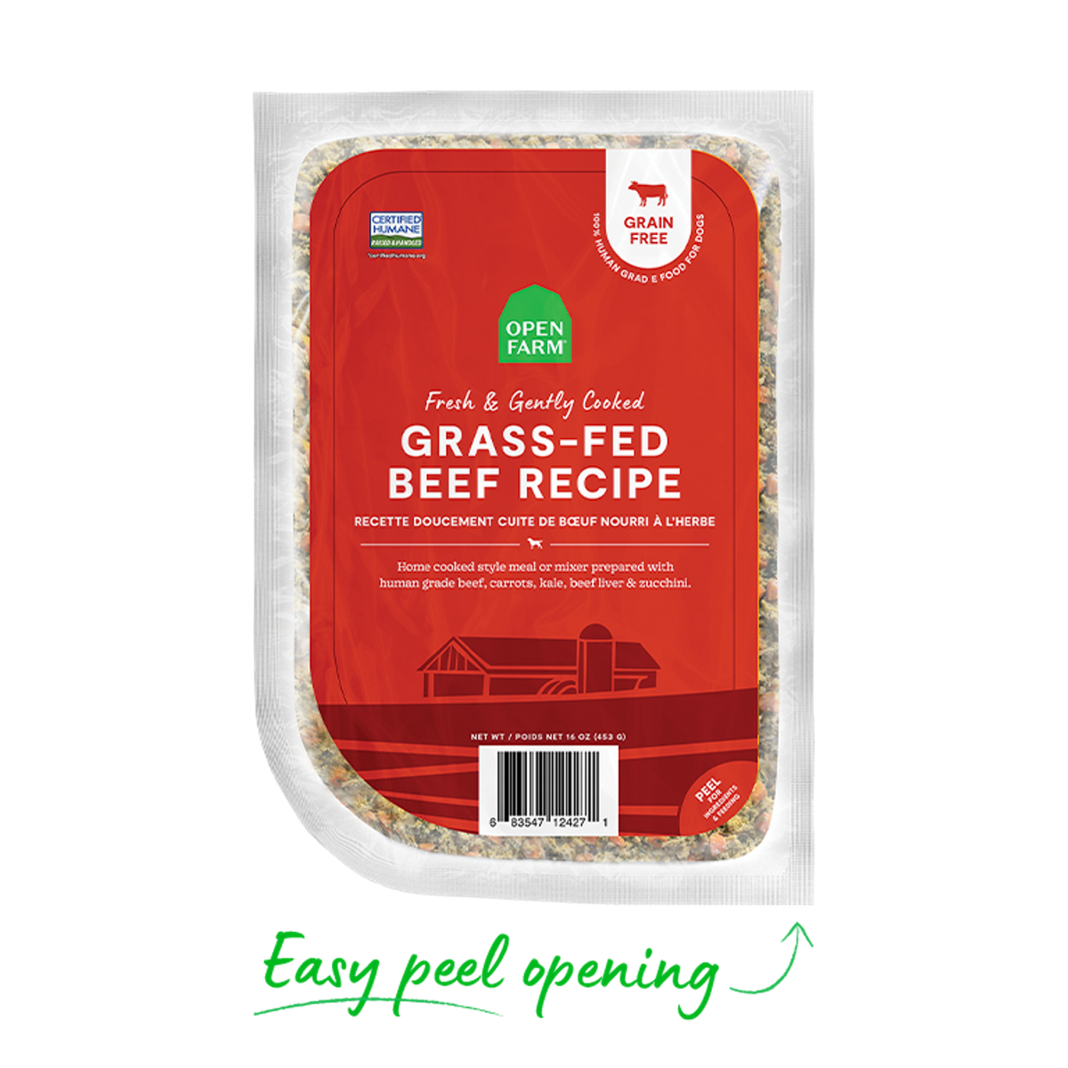 Open Farm Gently Cooked Grass-Fed Beef Frozen Dog Food