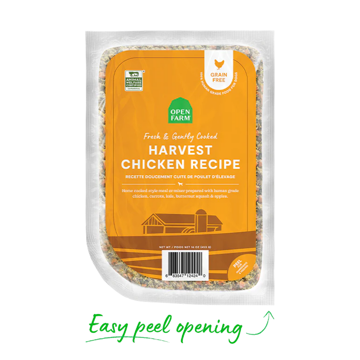 Open Farm Gently Cooked Harvest Chicken Frozen Dog Food