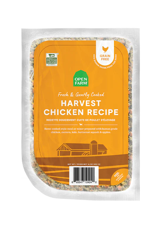 Open Farm Gently Cooked Harvest Chicken Frozen Dog Food