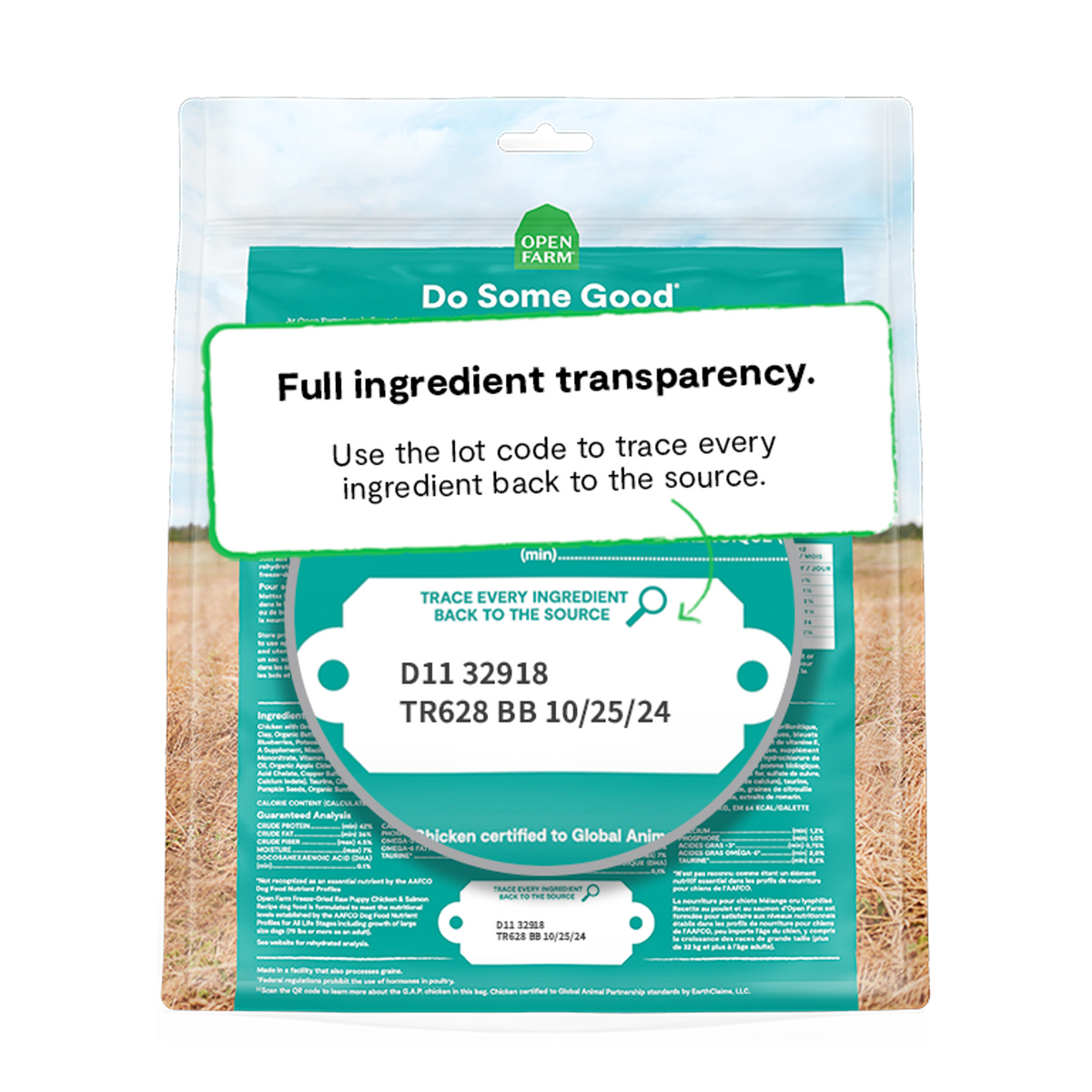 Open Farm Freeze-Dried Raw Puppy Chicken &amp; Salmon Dinner Patties Dog Food
