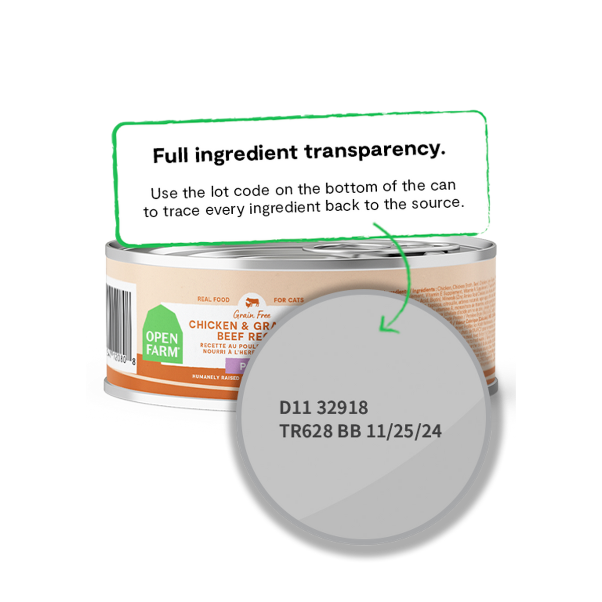 Open Farm Chicken &amp; Grass-Fed Beef Paté Canned Cat Food