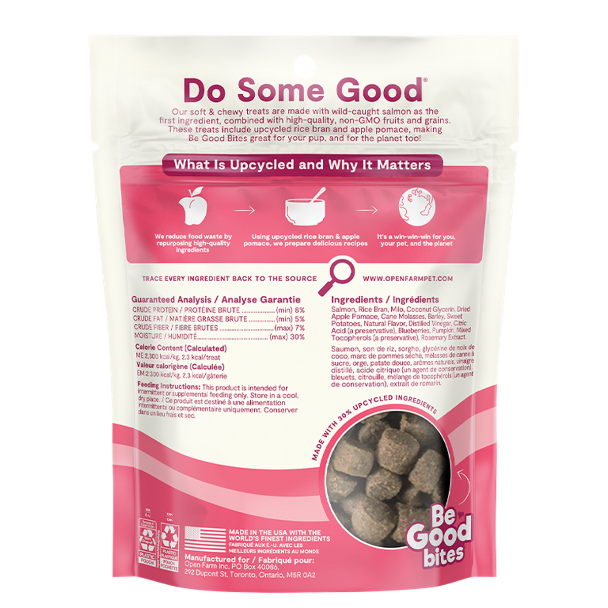 Open Farm Be Good Bites Soft &amp; Chewy Wild Caught Salmon Dog Treats