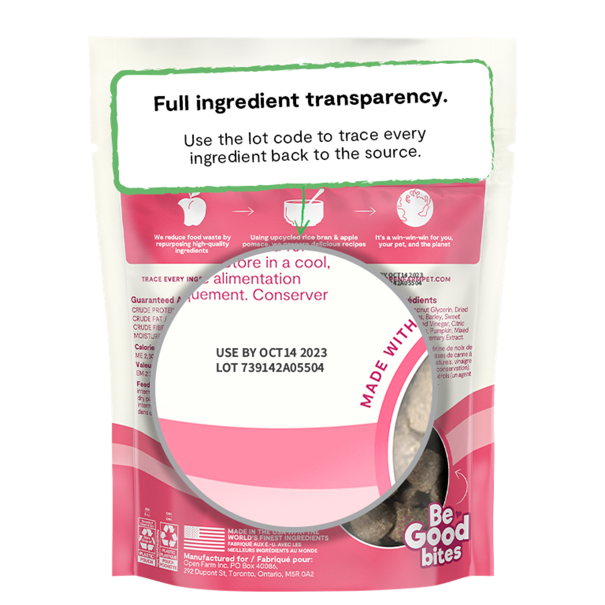 Open Farm Be Good Bites Soft &amp; Chewy Wild Caught Salmon Dog Treats