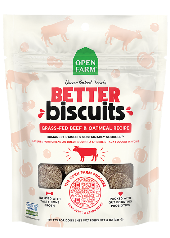 Open Farm Oven-Baked Better Biscuits Beef &amp; Oatmeal Dog Treats