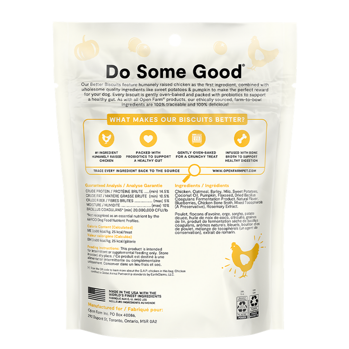 Open Farm Oven-Baked Better Biscuits Chicken &amp; Oatmeal Dog Treats