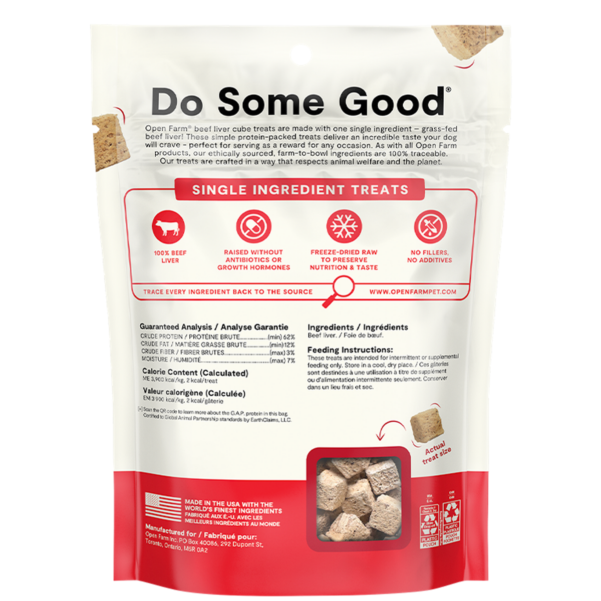 Open Farm Freeze-Dried Raw Cubes Beef Liver Dog Treats