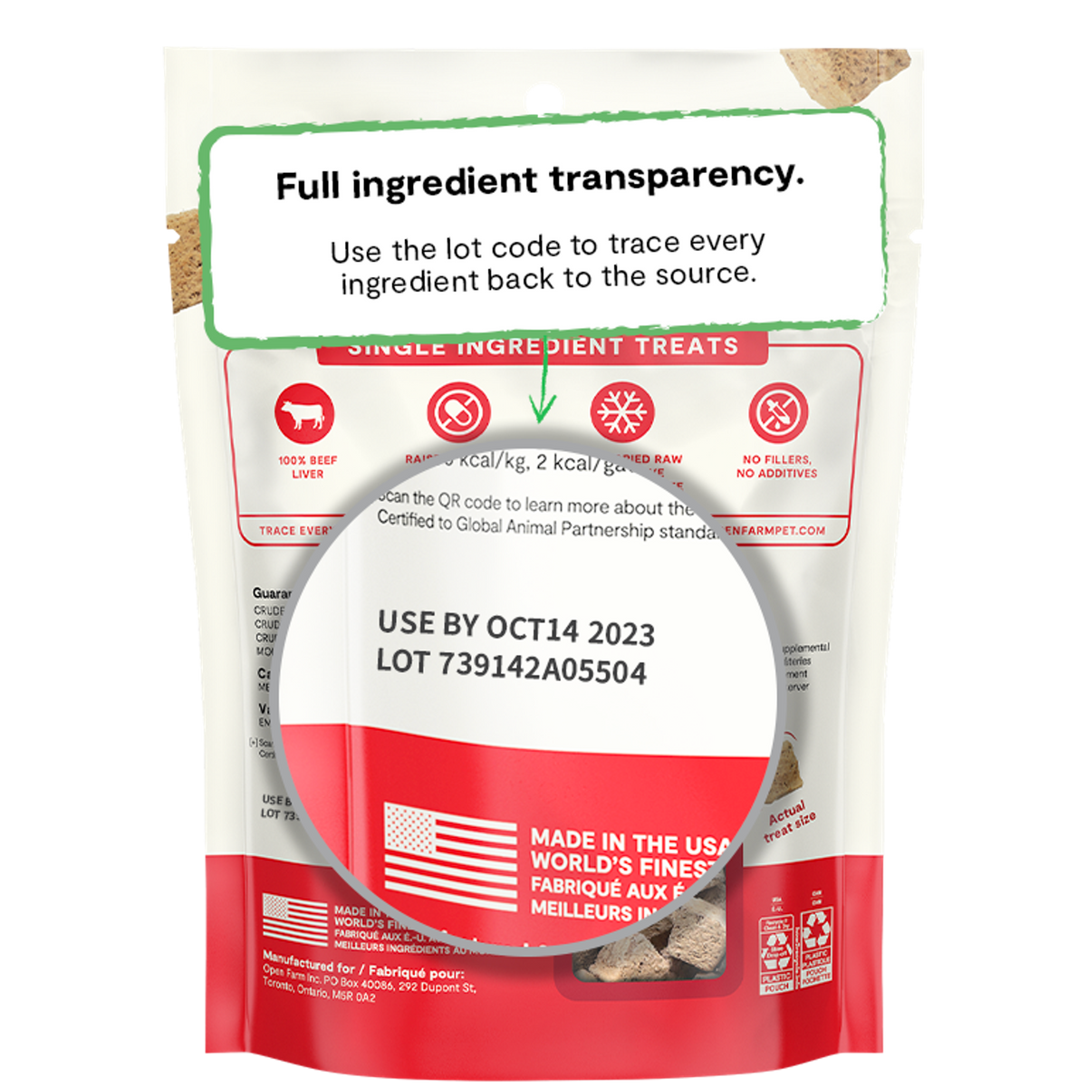 Open Farm Freeze-Dried Raw Cubes Beef Liver Dog Treats