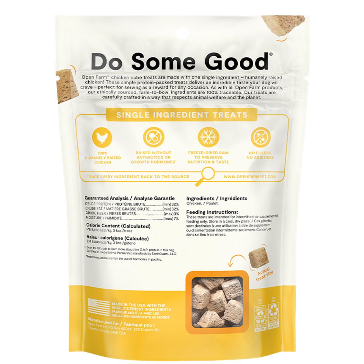 Open Farm Freeze-Dried Raw Cubes Chicken Dog Treats