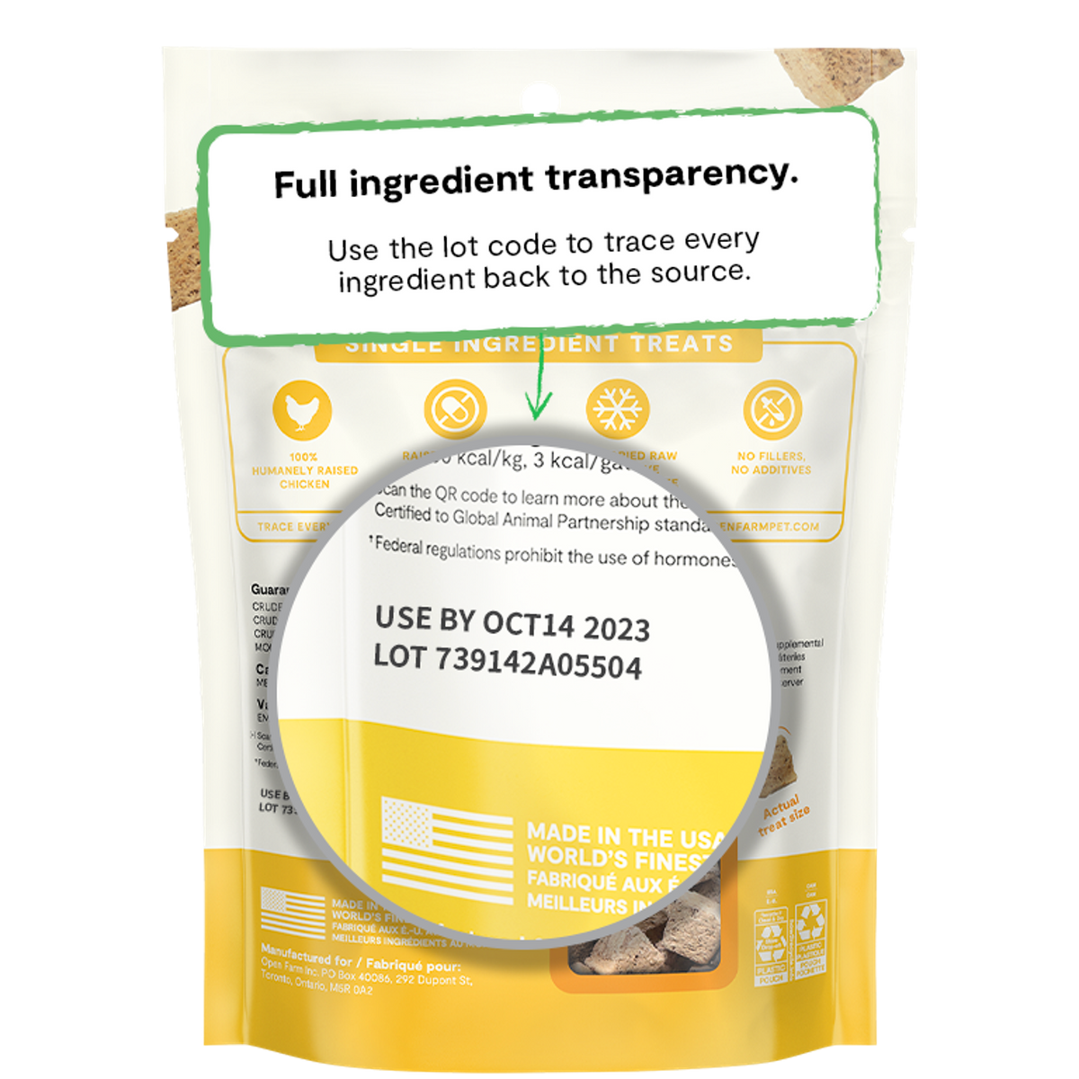 Open Farm Freeze-Dried Raw Cubes Chicken Dog Treats