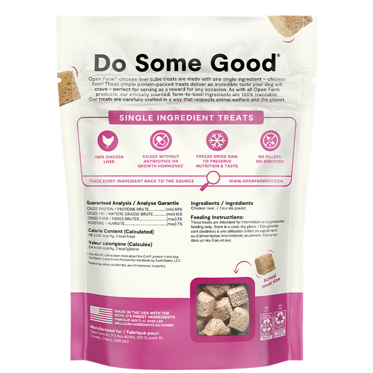 Open Farm Freeze-Dried Raw Cubes Chicken Liver Dog Treats