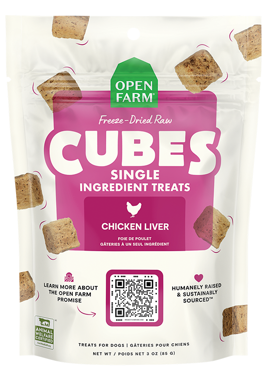 Open Farm Freeze-Dried Raw Cubes Chicken Liver Dog Treats