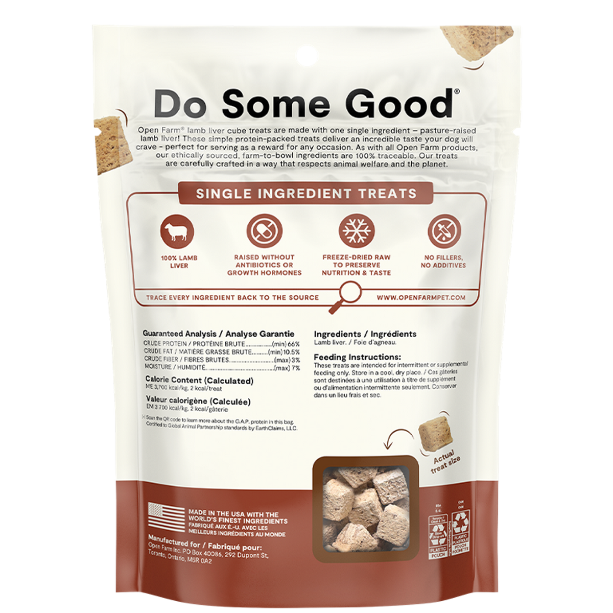 Open Farm Freeze-Dried Raw Cubes Lamb Liver Dog Treats