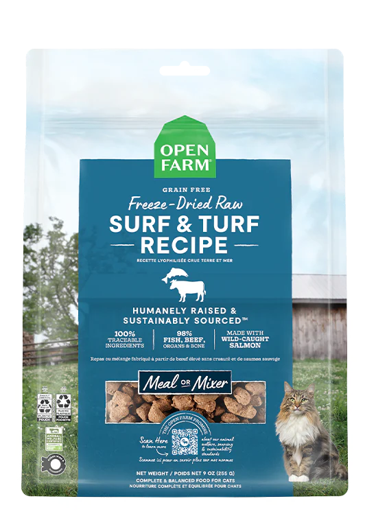 Open Farm Freeze-Dried Raw Surf &amp; Turf Meal or Mixer Cat Food