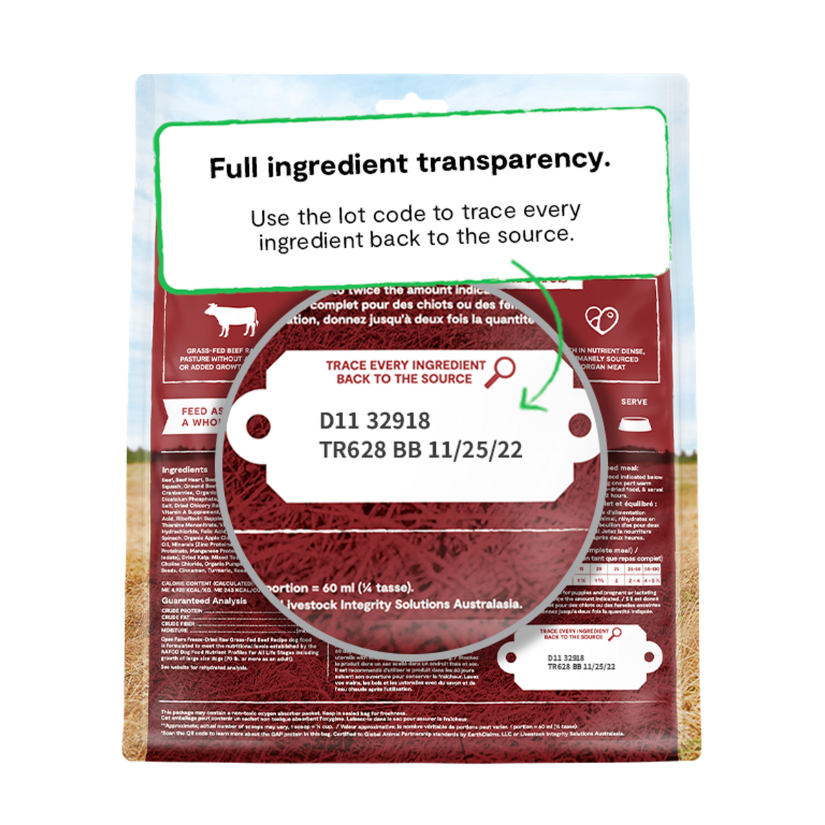 Open Farm Freeze-Dried Raw Grass-Fed Beef Meal or Mixer Dog Food