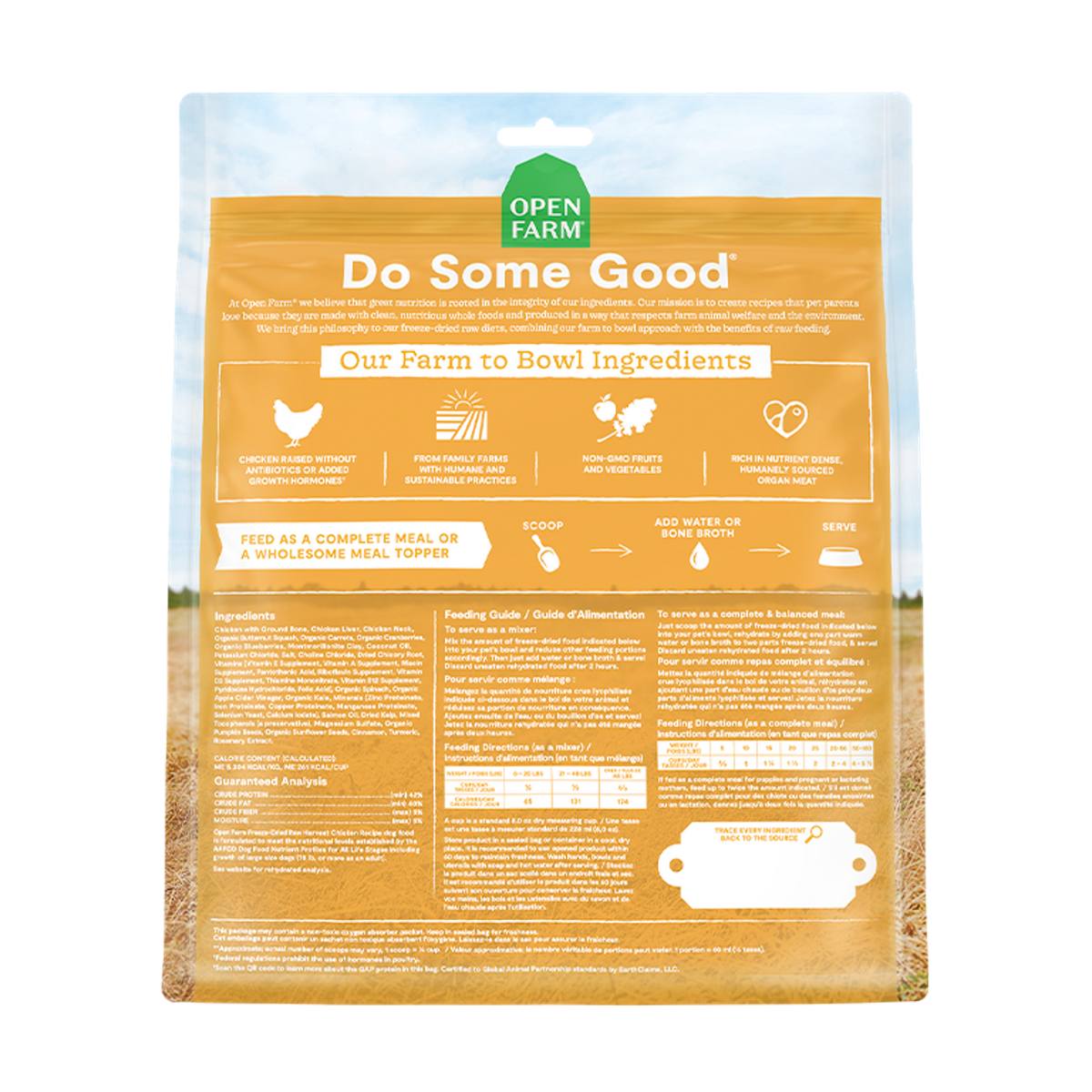 Open Farm Freeze-Dried Raw Harvest Chicken Meal or Mixer Dog Food