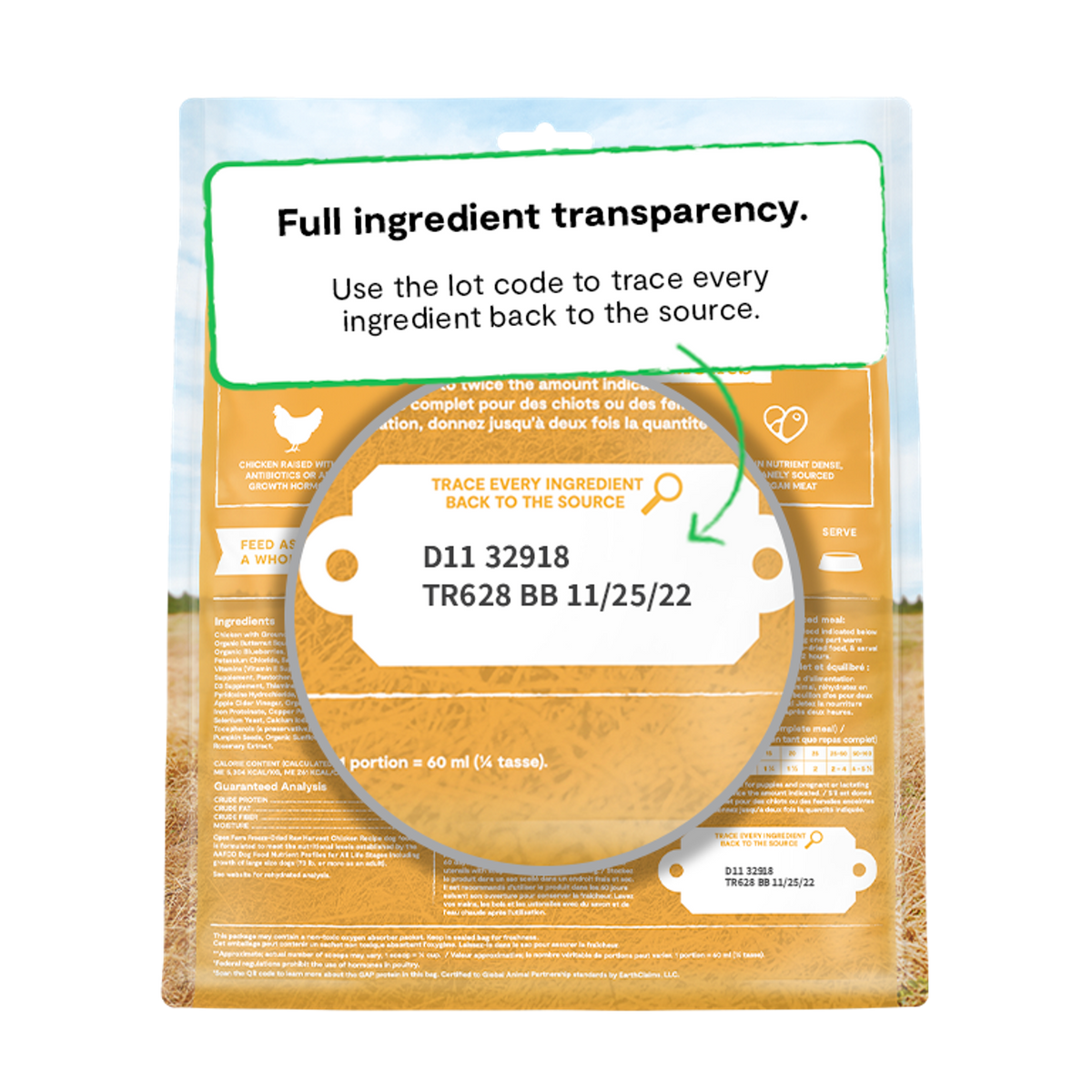 Open Farm Freeze-Dried Raw Harvest Chicken Meal or Mixer Dog Food