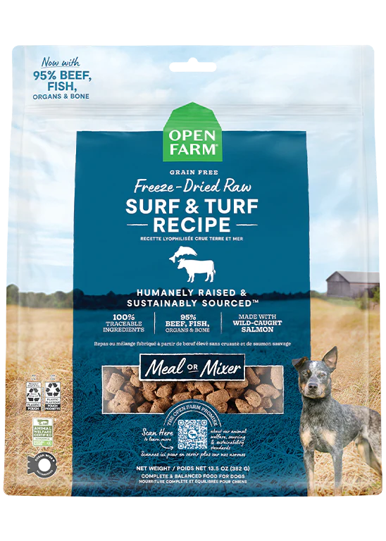 Open Farm Freeze-Dried Raw Surf &amp; Turf Meal or Mixer Dog Food