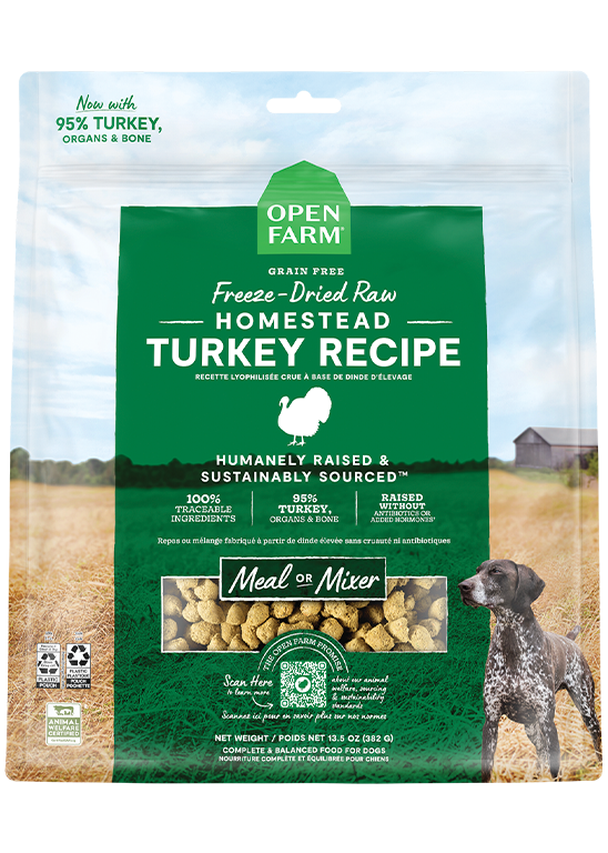Open Farm Freeze-Dried Raw Homestead Turkey Meal or Mixer Dog Food