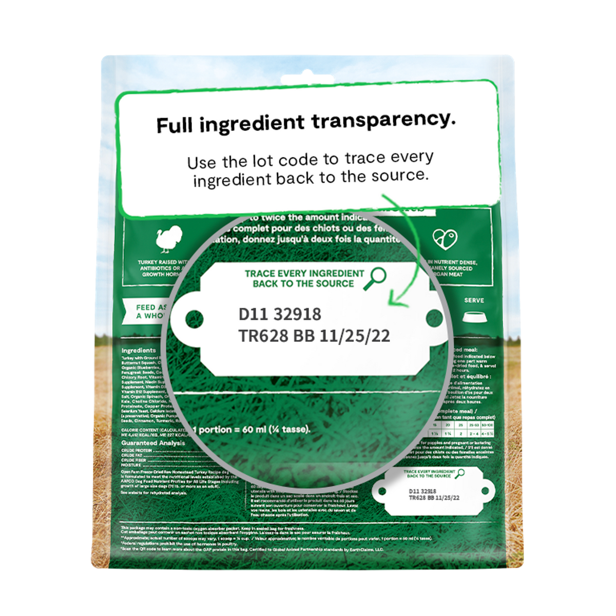 Open Farm Freeze-Dried Raw Homestead Turkey Meal or Mixer Dog Food