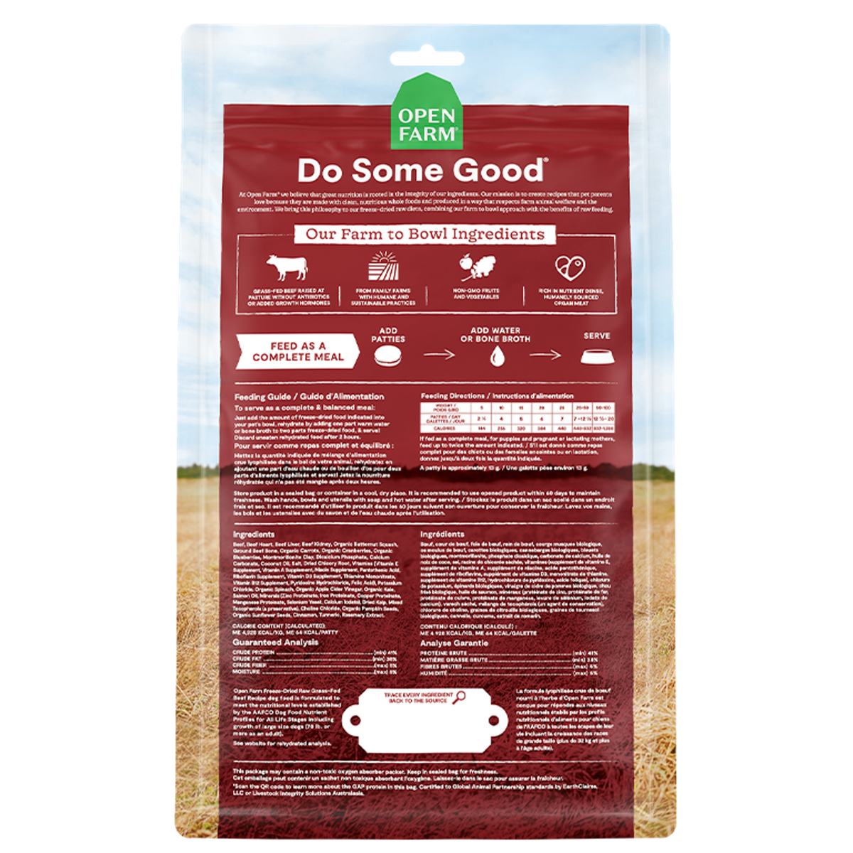 Open Farm Freeze-Dried Raw Beef Dinner Patties Dog Food