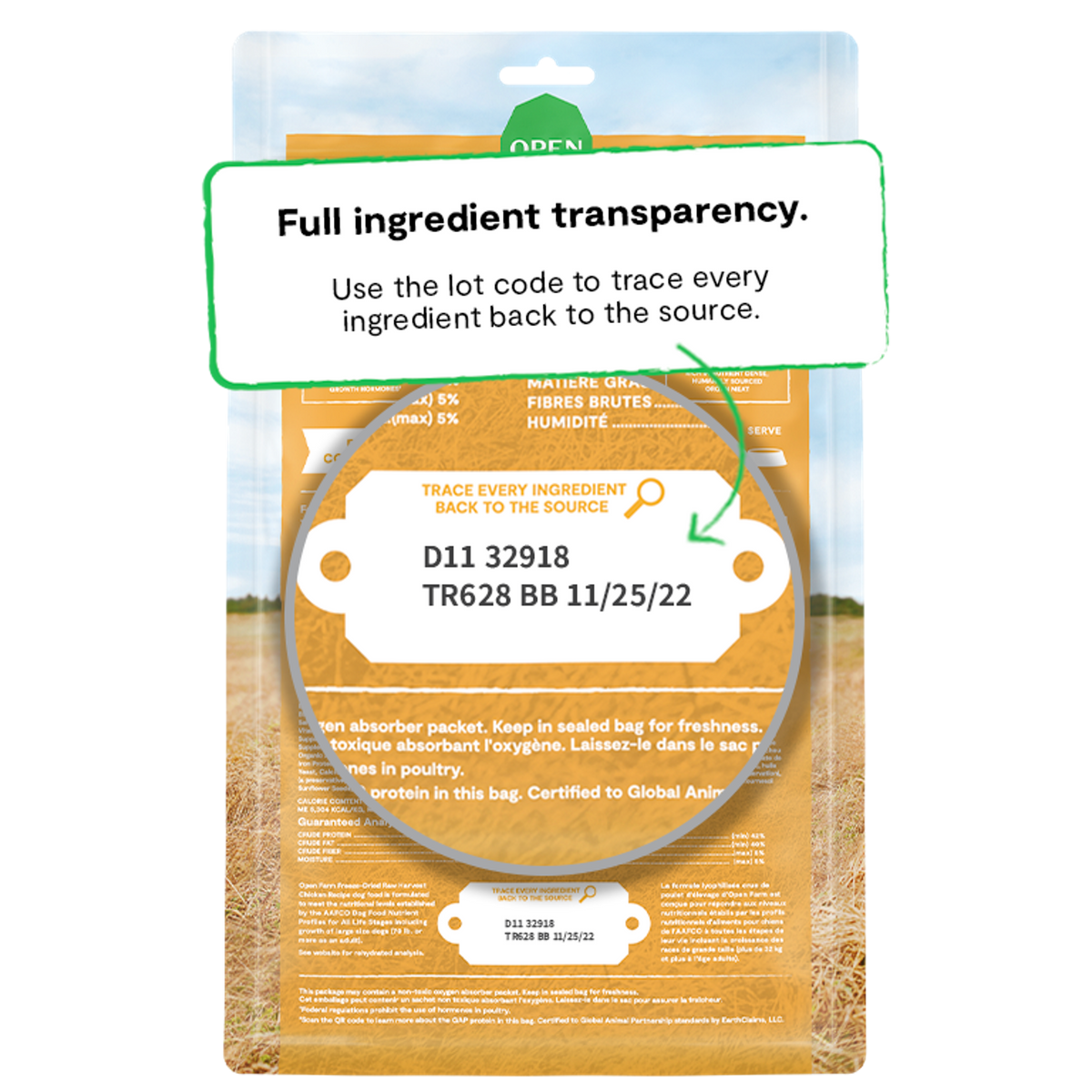 Open Farm Freeze-Dried Raw Chicken Dinner Patties Dog Food