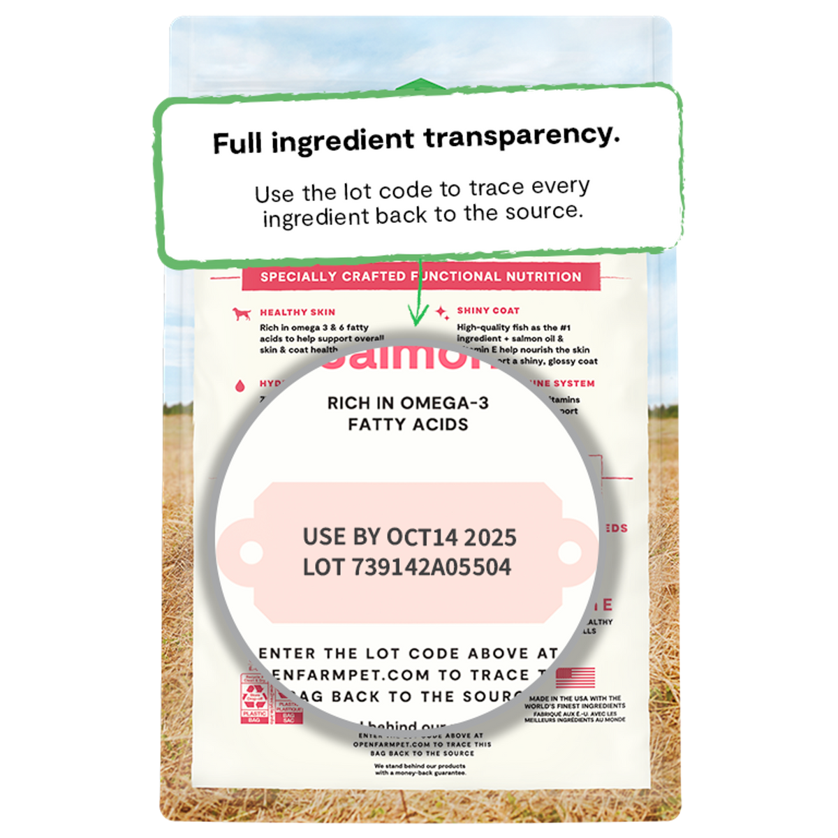 Open Farm Skin &amp; Coat Health Wild-Caught Salmon &amp; Oatmeal Dog Food