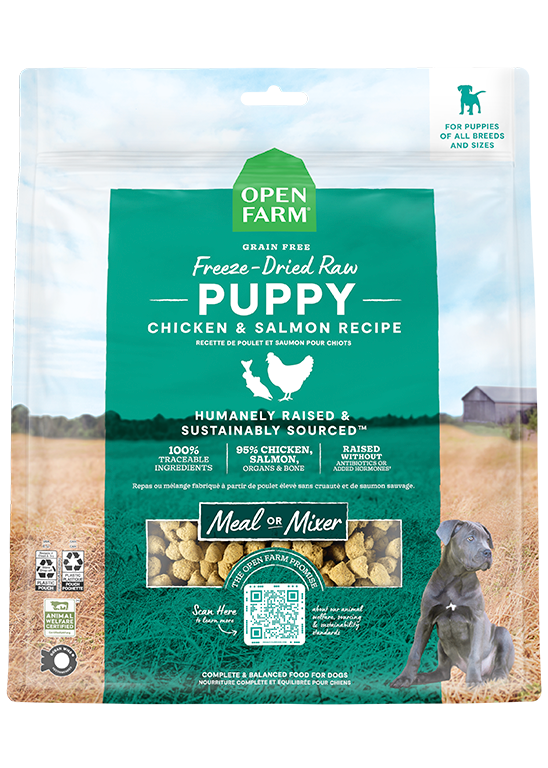 Open Farm Freeze-Dried Raw Puppy Chicken &amp; Salmon Meal or Mixer Dog Food