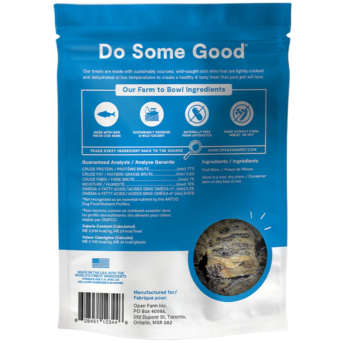 Open Farm Dehydrated Cod Skins Dog Treats
