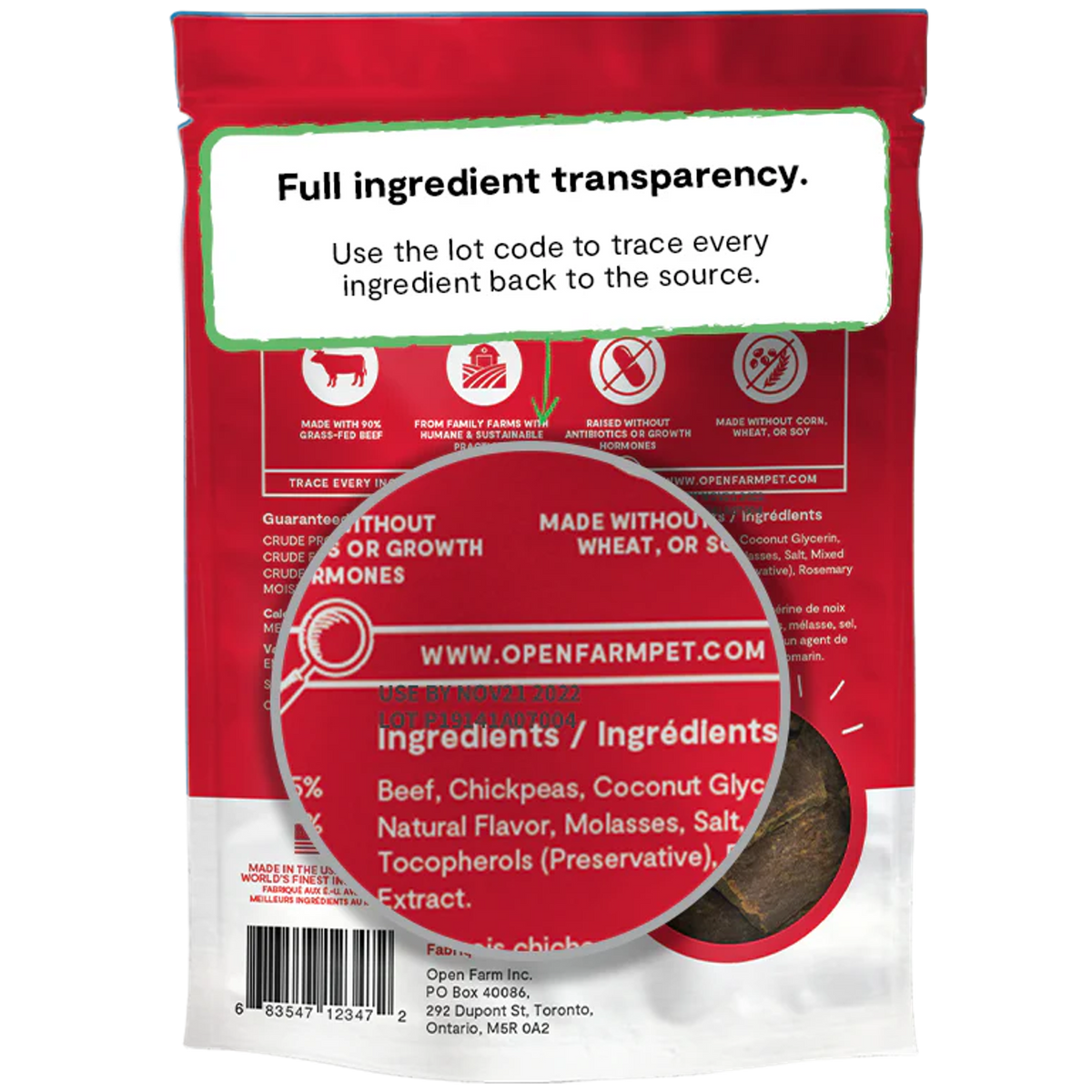 Open Farm Dehydrated Beef Dog Treats