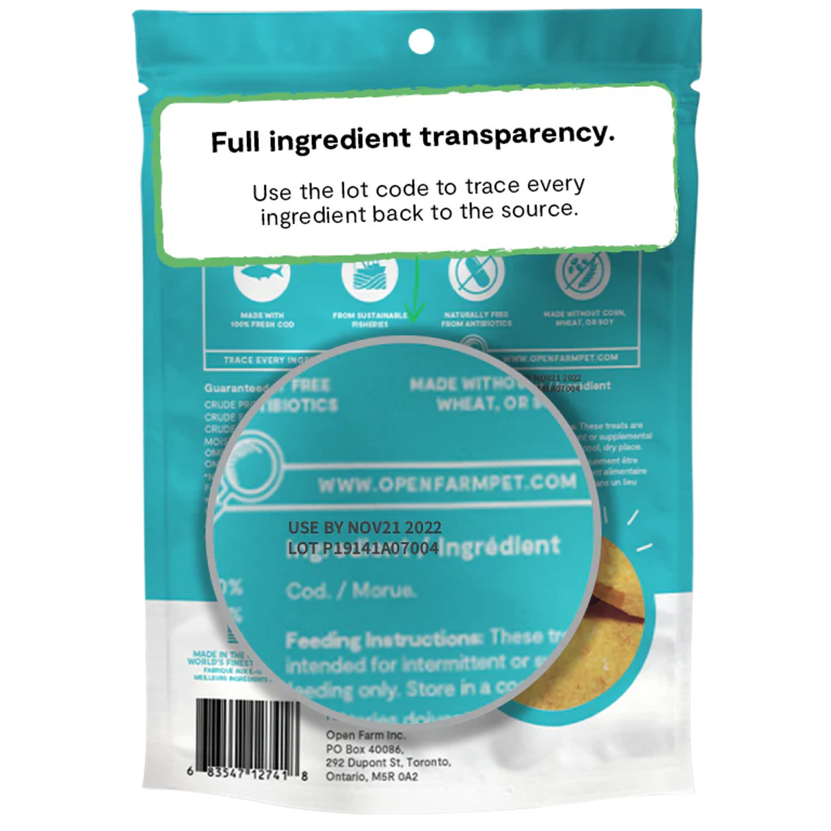 Open Farm Dehydrated Cod Fish Dog Treats