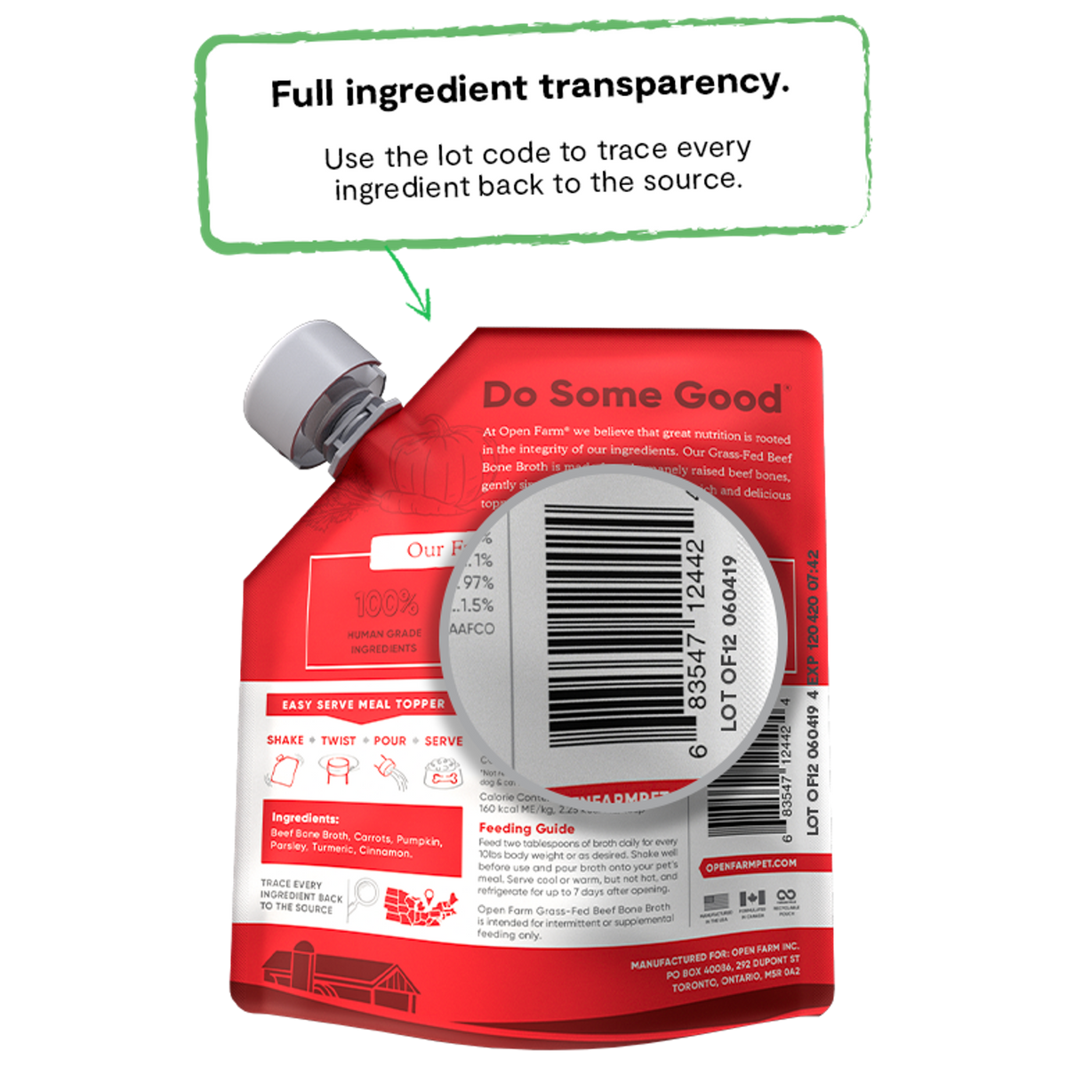 Open Farm Dog &amp; Cat Grass-Fed Beef Bone Broth