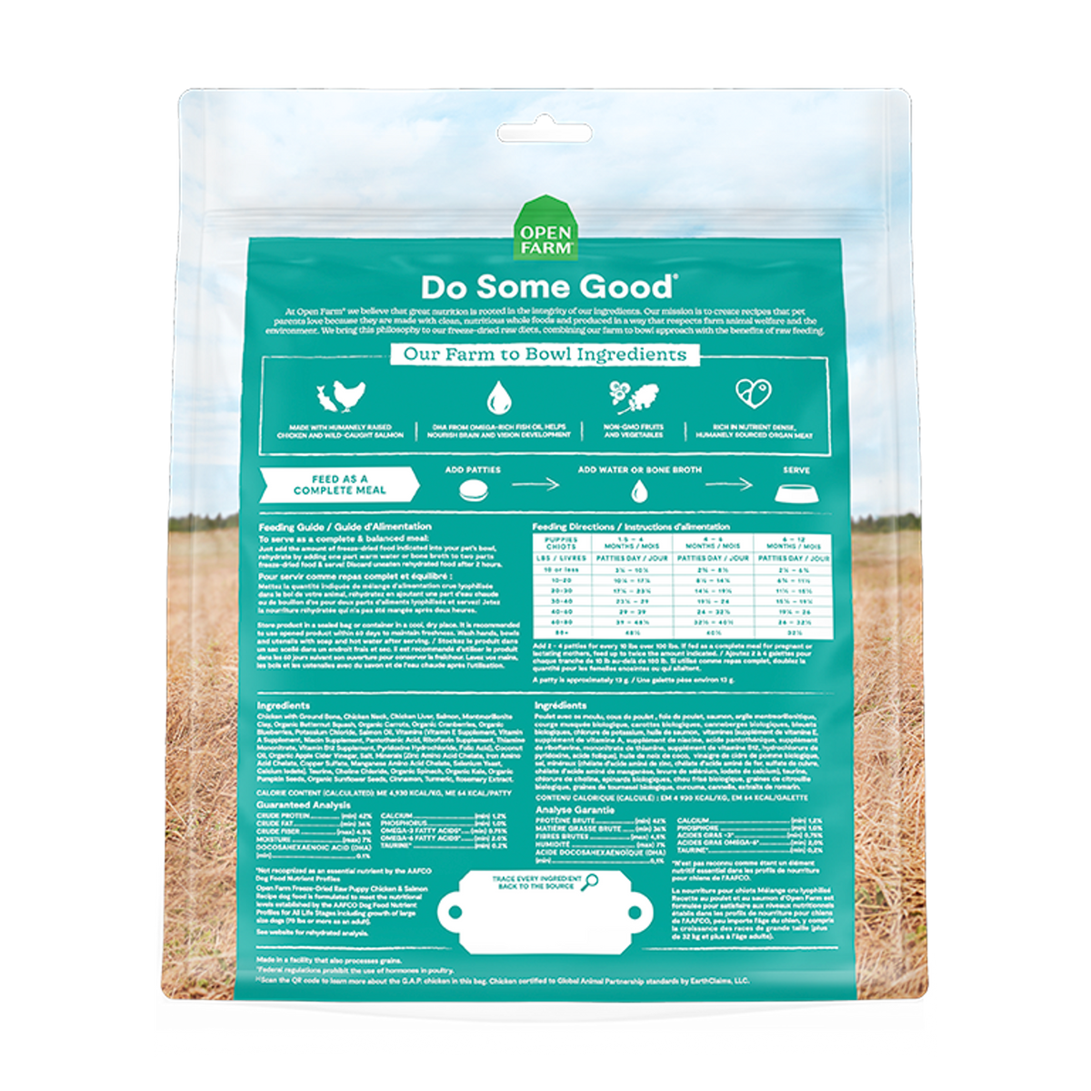 Open Farm Freeze-Dried Raw Puppy Chicken &amp; Salmon Dinner Patties Dog Food