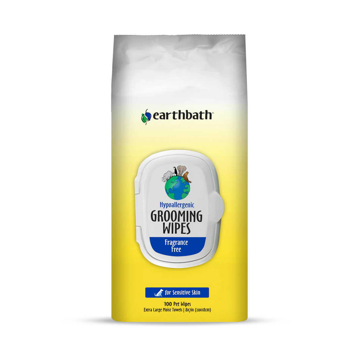 Earthbath Pet Hypoallergenic Grooming Wipes Fragrance Free