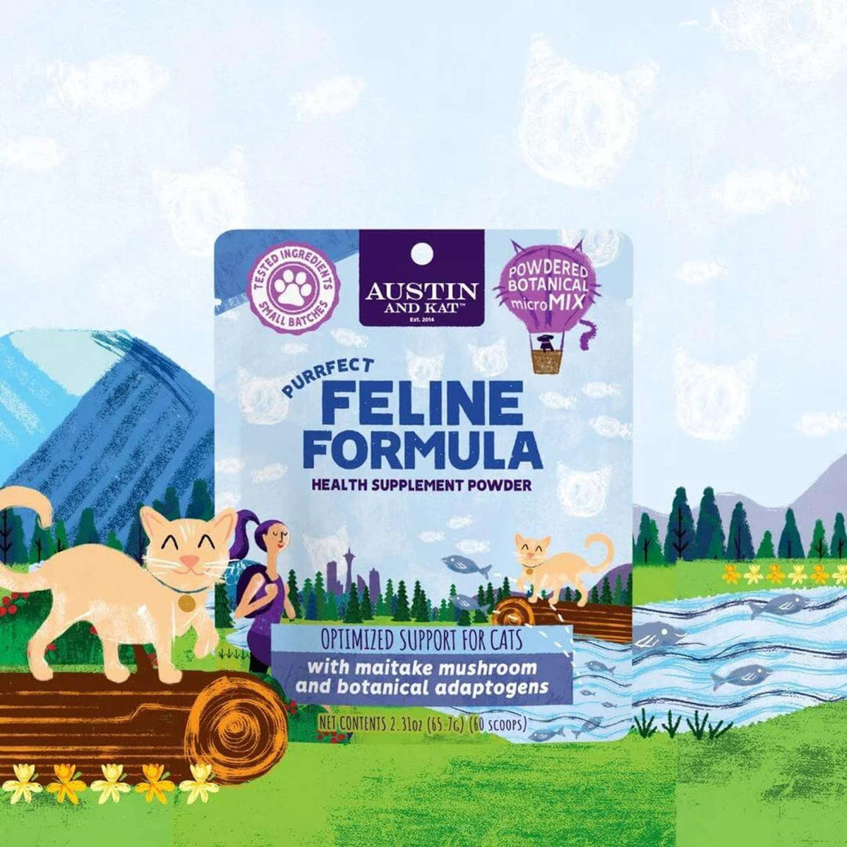 Austin and Kat Purrfect Feline Formula Total Support Powder