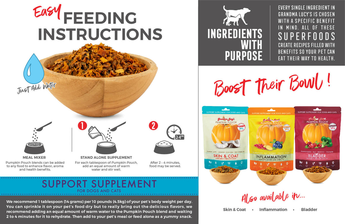 Grandma Lucy's Pumpkin Pouch Digestive Supplement for Dogs & Cats