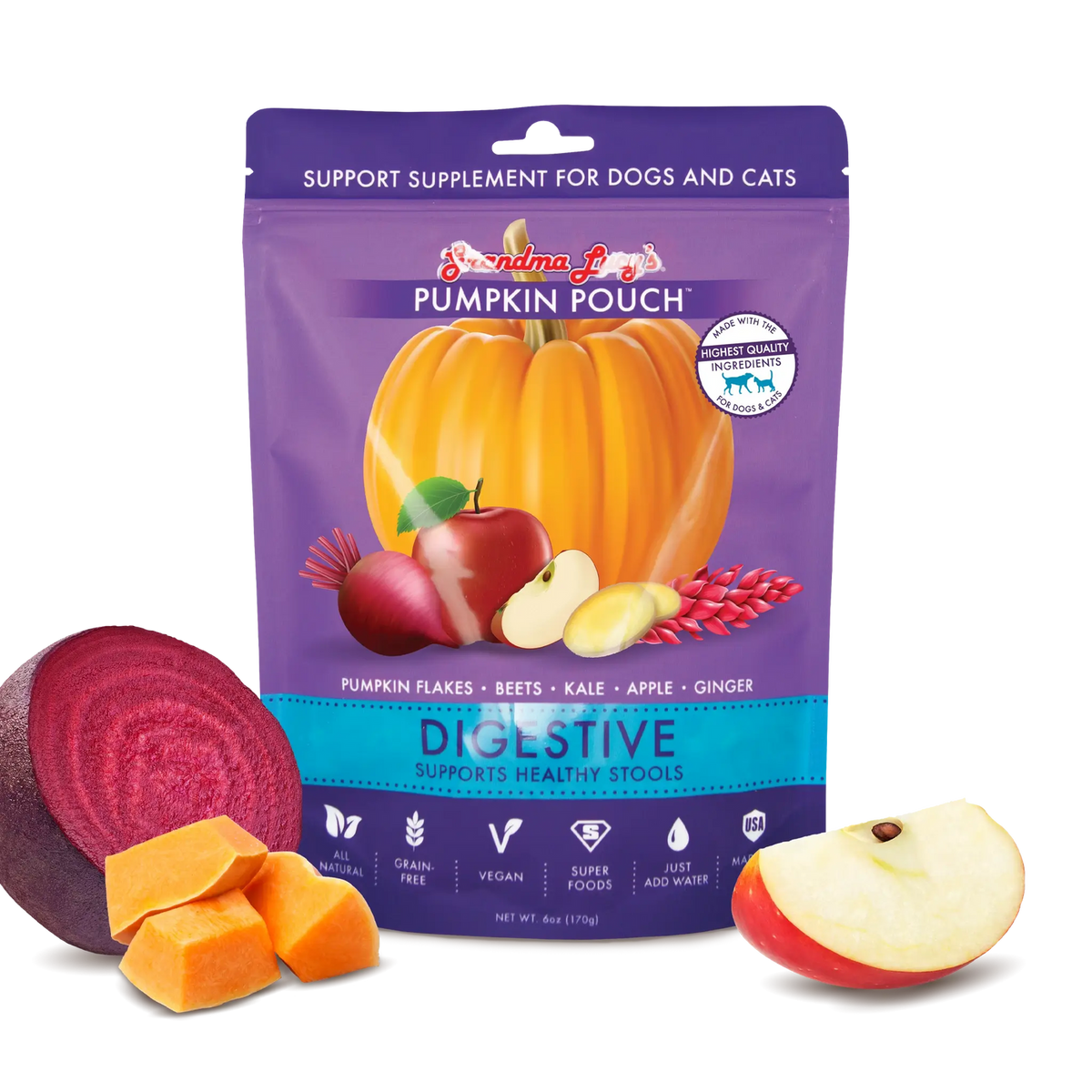 Grandma Lucy's Pumpkin Pouch Digestive Supplement for Dogs & Cats