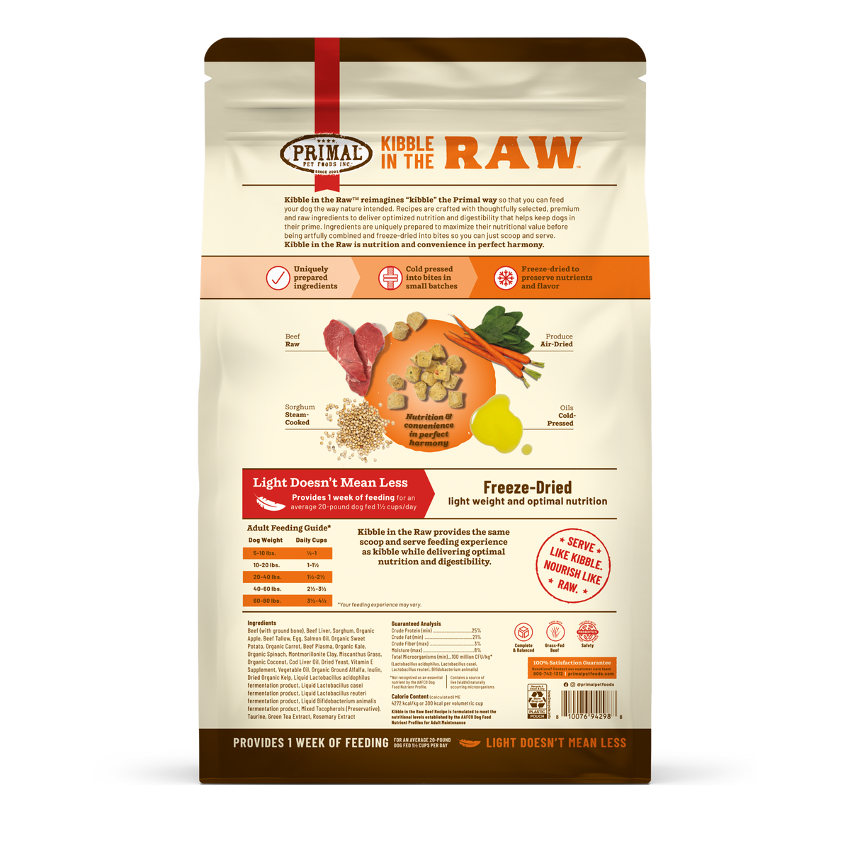 Primal Kibble in the Raw Freeze-Dried Raw Beef Dog Food