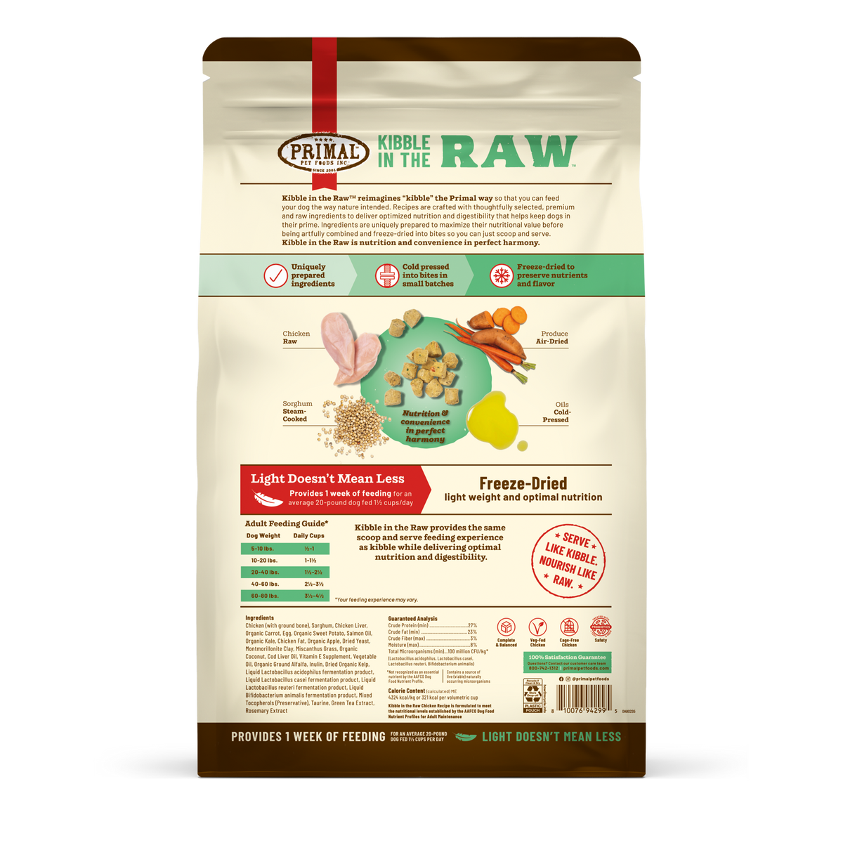 Primal Kibble in the Raw Freeze-Dried Raw Chicken Dog Food
