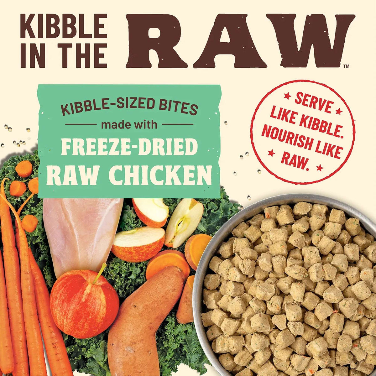 Primal Kibble in the Raw Freeze-Dried Raw Chicken Dog Food