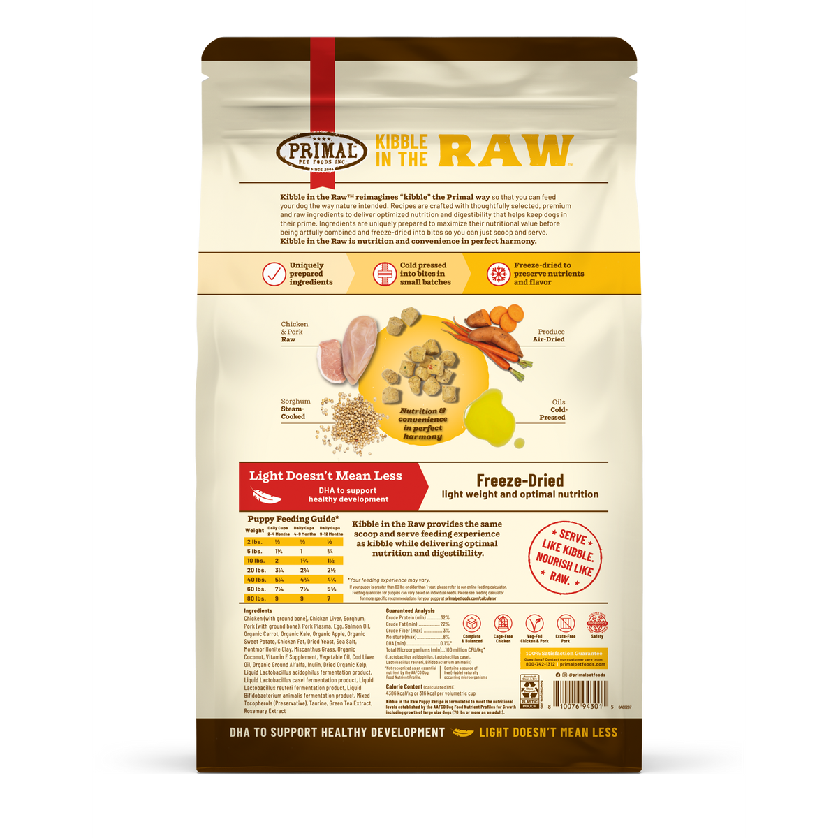 Primal Kibble in the Raw Puppy Freeze-Dried Raw Chicken &amp; Pork Dog Food
