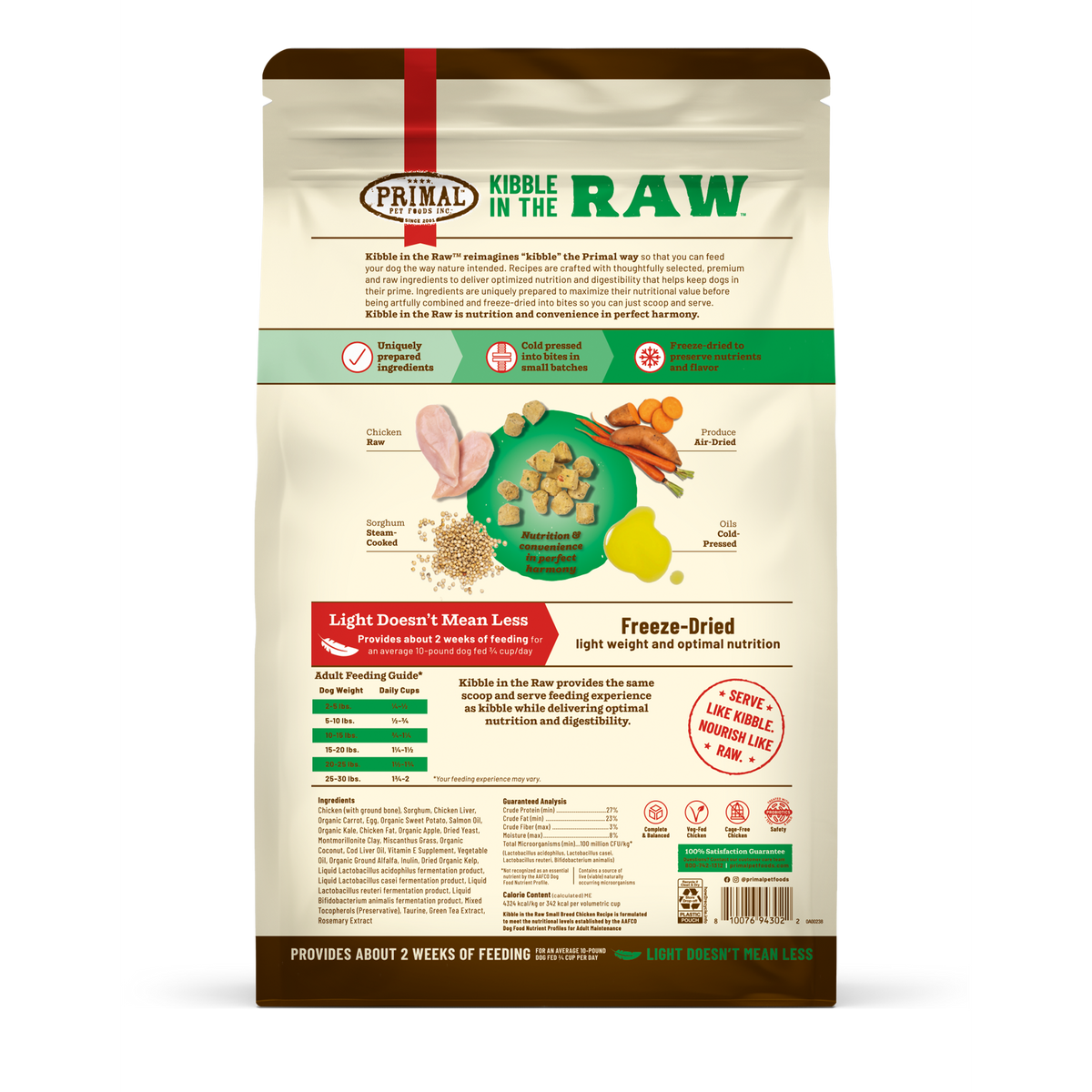 Primal Kibble in the Raw Freeze-Dried Raw Small Breed Chicken Dog Food