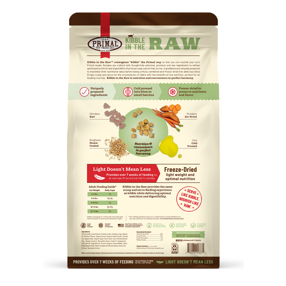 Primal Kibble in the Raw Freeze-Dried Chicken Cat Food