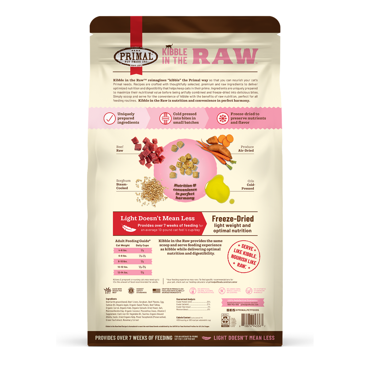 Primal Kibble in the Raw Freeze-Dried Raw Beef Cat Food