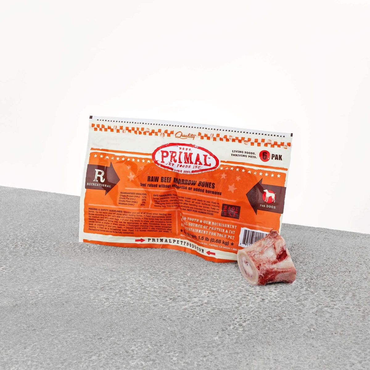Primal Frozen Beef Bone Marrow Raw Dog Chew